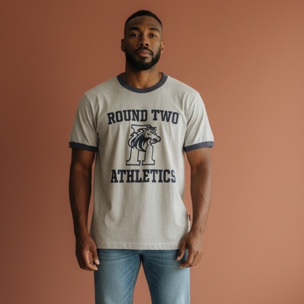 Round two men’s shirt heavy thick cotton size XL